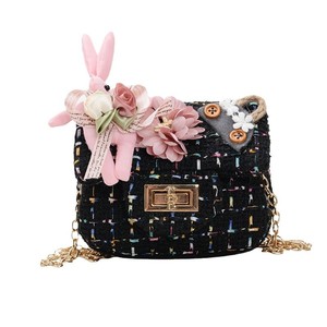 Nouveau sac à bandoulière en velours pour enfants, motif floral, mini sacs à la mode pour femmes - Product Image 5