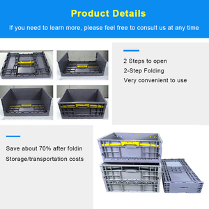 AB Katlanabilir Plastik Saklama Kutuları, İstiflenebilir Lojistik Kasaları, Katlanabilir Tasarım, Dayanıklı Depo Kullanımı, Yüksek Kalite - Product Image 2