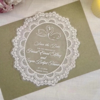 Tarjeta de Invitación de Encaje Ovalada Personalizada, Invitaciones de Boda Vintage, Invitación Elegante para Cena, Decoración de Mesa de Boda