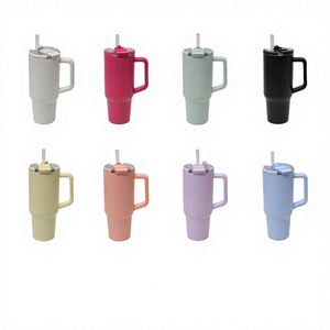 <b>Large</b>-Capacity Vacuum Insulated Stainless Steel <b>Cup</b> Handle Straw Modern Minimalism Design Outdoor Car-Mounted Portable Water - Product Image 2