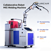 Robot collaboratif 500A pour soudage MIG, 6 axes, charge utile 15 kg, mobile, avec fonction Drag & Teach, pour la construction navale et les structures en acier