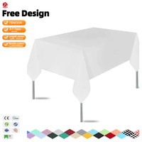Nappe jetable en plastique de qualité supérieure (54 "x 108"), couverture de Table rectangulaire pour mariage, fête, Banquet, bordeaux (blanc)