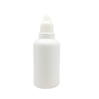 Bouteille en plastique PE opaque blanche de 5 ml, 10 ml, 15 ml, 20 ml, 30 ml, 50 ml, 100 ml avec embout et bouchon inviolable blanc pour gouttes ophtalmiques, flacons compte-gouttes de 50 ml