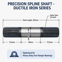 Support de suspension en fonte ductile résistant à l'usure de 219 mm avec bagues en graphite pour convoyeur à vis