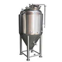 Fermenteur à bière en acier inoxydable pour brassage à domicile, fond de 500 l, 1000 l, 1 bbl, litre, avec veste de refroidissement, vin, petit unitank, fermentateur conique