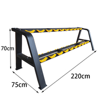 Support de rangement pour haltères en gros, 2 niveaux, 10 paires, en forme de A, jaune, anti-rayures, pour salle de sport commerciale et usage domestique