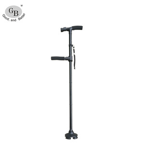 Bâton de marche pliable multifonctionnel en alliage d'aluminium, longueur réglable de 85 à 97 cm, antidérapant, pour la randonnée, avec sac et poids - Product Image 4