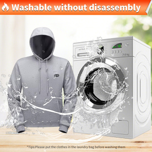 Veste à capuche chauffante pour <span class=keywords><strong>femme</strong></span> OEM/ODM - Logo personnalisé, polaire, 17 zones chauffantes, rechargeable par USB pour le ski et la randonnée - Product Image 6