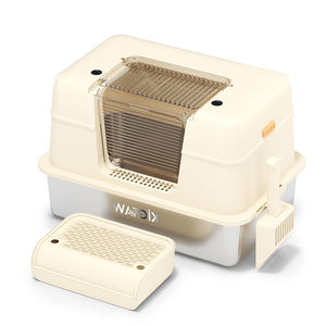 Haustier zubehör aus Edelstahl Hohe, spritz feste Katzen toilette mit Griffs chaufel und leicht zu reinigender Fußbrett schaufel - Product Image 2