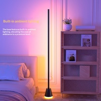 Lampu Lantai Aluminium Pintar LED RGB Lintas Batas dengan Penyesuaian 16 Warna, Lampu Ambient Ruang Tamu, Timer/Mode Tidur