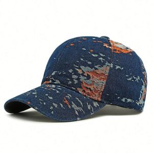 2025 New Arrival Ethnic Style Jacquard Denim Baseball Cap for Women Retro Spring Summer <b>Sunscreen</b> Fashion Trendy Sports Hat - Product Image 4