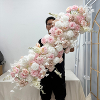 DKB - Camino de Mesa Decorativo para Bodas, Rosas Artificiales de Seda Roja, Centro de Mesa y Camino de Mesa Floral