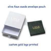 Boîte à tiroir à bijoux en carton rigide blanc avec logo déjoué personnalisé écologique avec ensemble de pochettes