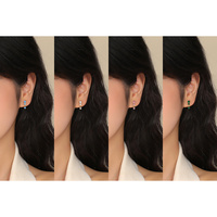 Mlluki – Nouveauté : Ensemble de boucles d'oreilles personnalisées en argent sterling 925 plaqué or 18 carats avec zircon cubique, clous et pendantes