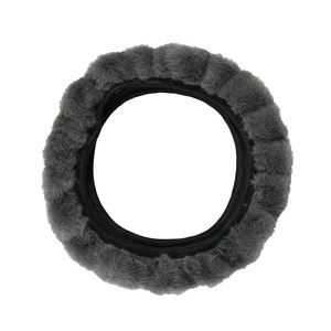 Funda de Volante de Felpa para Invierno, Universal, 38 cm, Gris, Negro, Rosa, Color Sólido, Cosido a Máquina, Cálido, Antideslizante - Product Image 2