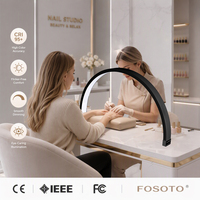 Lampe à LED pour ongles Fosoto Golden Diamond, 30 pouces, lampes de table, éclairage de salon de beauté, lampes à anneau en arc de bureau, lampe de manucure pour ongles