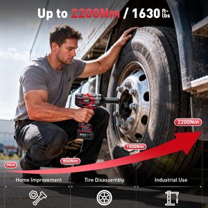 Avhrit Cordless Impact Wrench 3/4 In 2200Nm High Torque 5000Maha Battery Diy <b>Power</b> <b>Tool</b> - Product Image 3