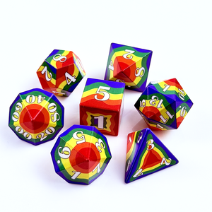 Ensemble de dés polyédriques en résine imprimée haute définition, 28g, 7 pièces, à bords vifs, pour RPG, DND, <span class=keywords><strong>Warhammer</strong></span>, Magic, <span class=keywords><strong>jeux</strong></span> de société et de table - Product Image 6