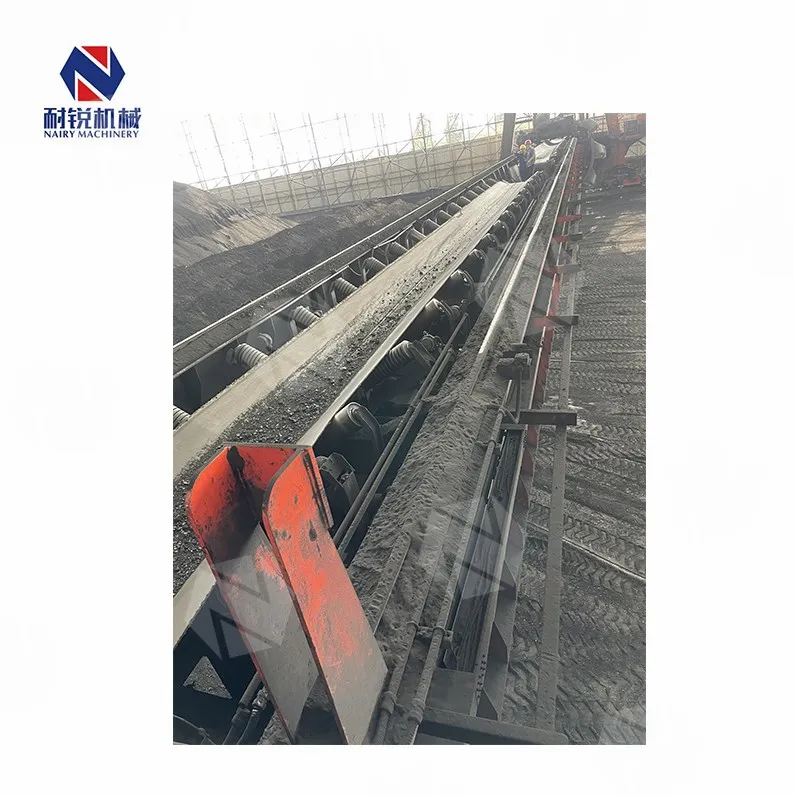 Rubber Canvas Round Gravel Mobile Machine Inlet Stone Transport Belt Conveyor With Hopper