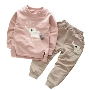 wholesale children's boutique clothing baby elephant print clothes baby girls autumn outfit baby toddler boutique outfit