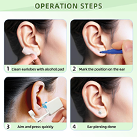 Pistolet à percer les oreilles en cristal Hadiyah Beauty, kit d'outils de perçage personnel pour les oreilles, appareil de perçage d'oreilles jetable sans douleur