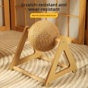 Rascador Multifuncional para Gatos con Triángulo de Sisal, Bola Giratoria y Palo de Juguete con Cuerda de Cáñamo, Caminadora para Gatos - Product Image 3