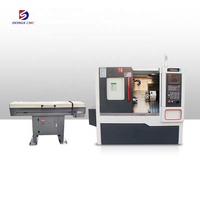 Mini tour CNC de type suisse à 2 axes avec chargeur de barres, tour à banc incliné, tourelle CNC, outils métalliques, tour CNC GSK TCK40