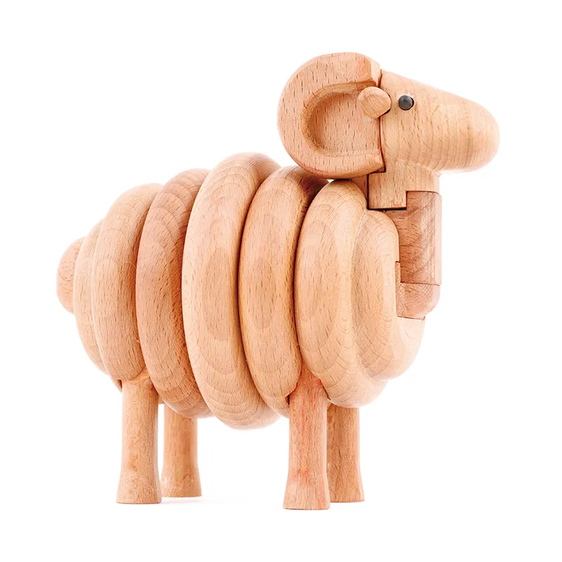 क्रिएटिव 3डी एनिमल- भेड़ मॉडल मिट्टी लकड़ी के बिल्ड ब्लॉक खिलौने शैक्षिक बिल्डिंग ब्लॉक बच्चों के लिए नया डिजाइन उपहार