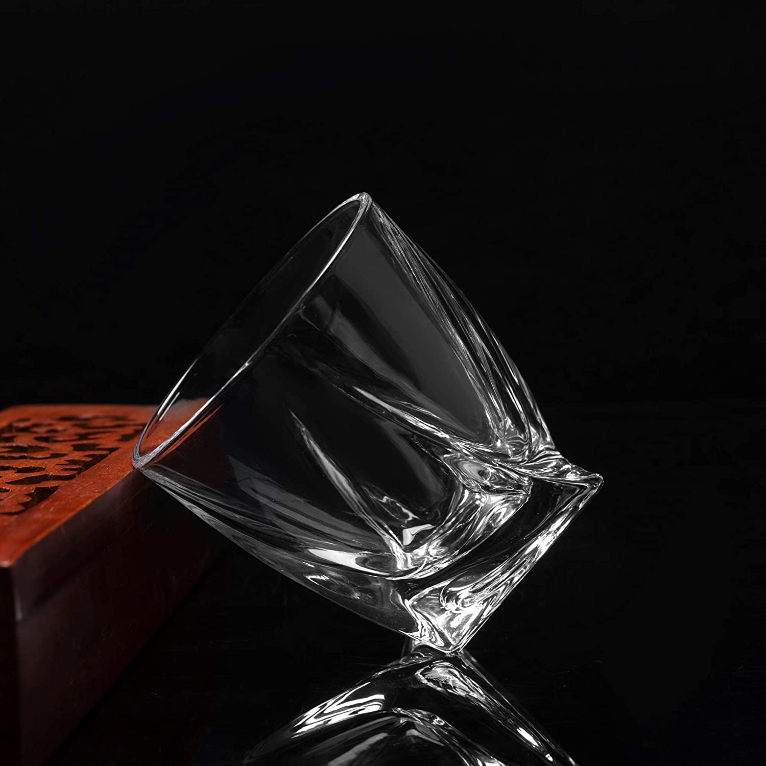 10oz Crystal Whiskey Glasses Premium Twisted Glasses Old Fashioned Lowball Tumbler