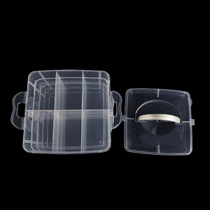 Transparent Three Layer Jewelry Storage Box 15.4x15.3x13cm With 18 Compartments For Earrings Rings And Small Toys - Product Image 2
