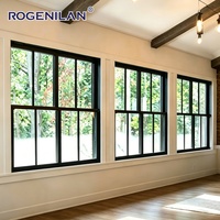 Fenêtre pliante verticale minimaliste en aluminium Rogenilan, extérieure, en verre trempé, type accordéon