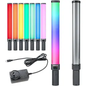 W270rgb cầm tay ống ánh sáng 20W RGB video ánh Sáng Cây Đũa Phép 2500K-9000K thay đổi độ sáng Pin cho vlog live streaming