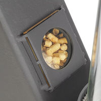 Poêle à granulés moderne autoportant 5KW pour usage extérieur, avec foyer, tube de fumée en verre borosilicate, acier inoxydable, trémie de 3,8 kg
