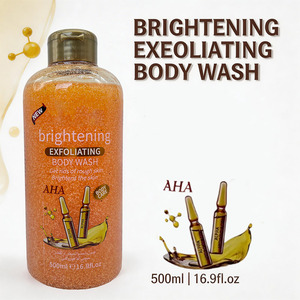 Gel de Ducha Exfoliante e Iluminador con Ácido Alfa Hidroxi, Limpieza Profunda, Hidratante, Aclarante, Antibacterial, 500 ml, Jabón Corporal OEM - Product Image 4