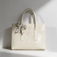 Ensemble de Sacs à Main Personnalisés pour Femme en Similicuir Motif Crocodile, Luxe 3 Pièces, Bandoulière Épaule Cabas avec Fermeture Éclair et Logo