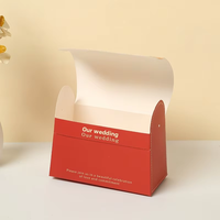 Boîte à dragées de mariage pliable en carton blanc de luxe avec motif floral pour emballage de célébration
