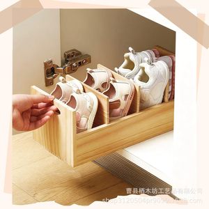 Caja de almacenamiento de madera con compartimentos y divisores para armario, organizador de zapatos de bebé, estante portátil para libros y revistas - Product Image 3