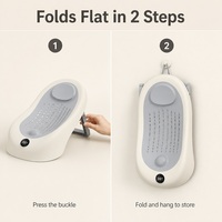 Transat de bain pour bébé avec affichage numérique de la température, indicateur de sécurité vert, siège pliable en TPE souple, nouveau-né+, personnalisation OEM