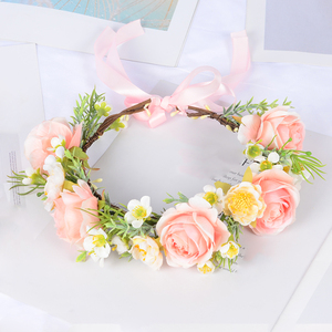 Venta al por mayor <span class=keywords><strong>de</strong></span> fábrica: Corona floral festiva <span class=keywords><strong>para</strong></span> mujer, corona <span class=keywords><strong>de</strong></span> <span class=keywords><strong>flores</strong></span> <span class=keywords><strong>para</strong></span> boda, diadema floral nupcial <span class=keywords><strong>para</strong></span> niña - Product Image 5