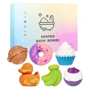 Toptan gökkuşağı banyo tuz topları nemlendirici renkli kabarcık banyo malzemeleri Vegan banyo bombaları Fizzies