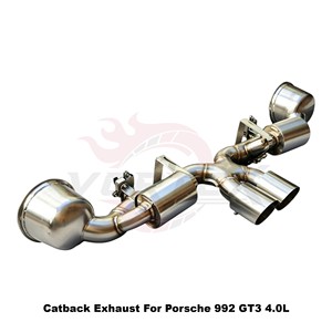 Vortex Acoustic Tuning Stainless Steel <b>Exhaust</b> With Vacuum Valve Fits Porsche 992 GT3 4.0L Sport Muffler - Product Image 2