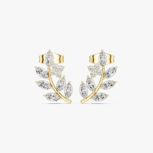 Pendientes de Diamantes con Diseño Floral de Hojas, de Lujo a Precio Accesible, para Mujer, Ideales para Regalo y Uso Diario, Disponibles para la Venta - Product Image 4