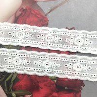 Dentelle à double bordure en coton 100% blanc de 20m, directement du fabricant, pour robes printemps-été et accessoires de couture