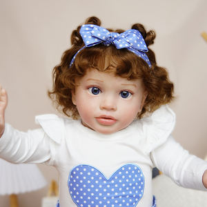 Poupée bébé reborn fille réaliste en vinyle de silicone peint en 3D de 24 pouces avec corps entier en coton - Product Image 1