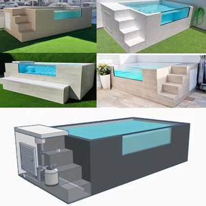 OEM khu nghỉ mát ngoài trời Tùy Chỉnh chất lượng tốt container sợi thủy tinh hồ bơi với WPC boong - Product Image 5