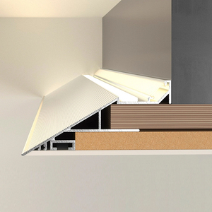 Profilé en aluminium LED moderne en forme de couronne pour plafond et mur Cove Valance Éclairage Plâtre Plafond Rétro-éclairé Bande Carrelage Accessoires - Product Image 5