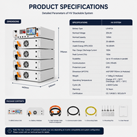 Batterie solaire ESS LiFePO4 hybride haute tension compatible avec onduleur triphasé, conception empilable, sortie 20-30 kW, 150 kWh