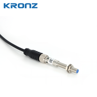 Capteur de proximité inductif cylindrique Kronz M8 2 mm blindé/encastré, sortie PNP NO, 10-30 VDC, connecteur M12, IP67, longueur 70 mm