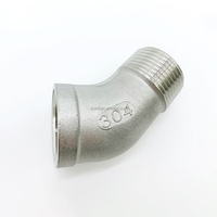 Raccord de tuyauterie en acier inoxydable 304 X22024ST, filetage mâle et femelle, coude à 45 degrés