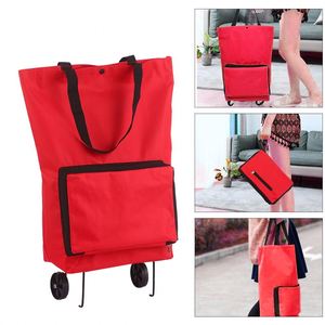 Custom Logo Eco-Friendly <b>Foldable</b> Oxford Shopping Trolley Bag with Wheels Reusable Grocery Travel <b>Cart</b> for Supermarket Use - Product Image 2